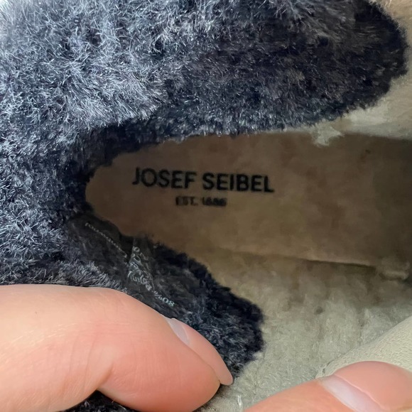 Josef Seibel Women's Casual Flatform Faux Fur Wool Lace Up Boot Black Size 9.5 - Picture 3 of 7